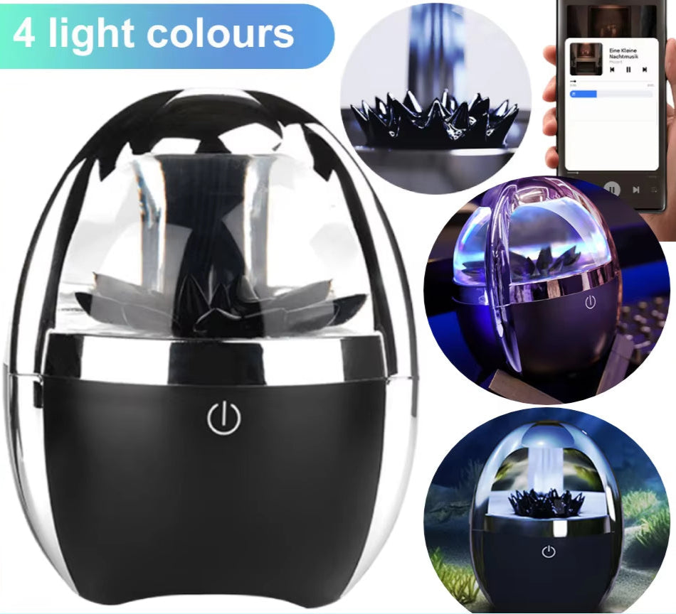 Dancing Ferrofluid Speaker Desktop Subwoofer BT 5.0 Wireless Speaker Music Rhythm 4 Color Adjustable Customizable Lights